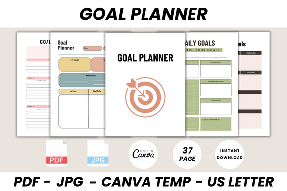Download Goal Planner Canva Template - Goal planner Collection