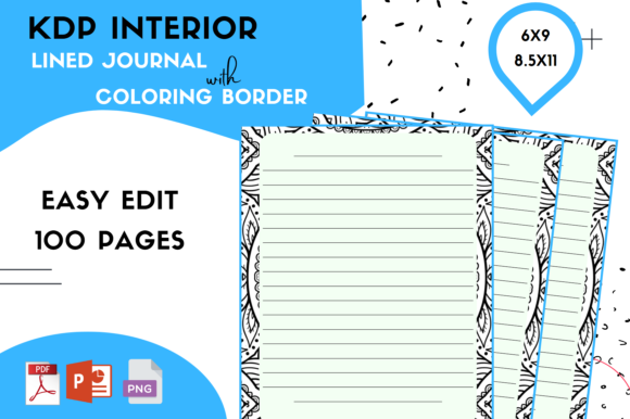 Download Lined Journal with Coloring Border #2 - Lined Collection