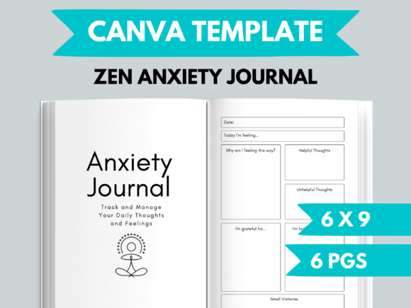 Download Anxiety Journal Zen Theme for Canva - Anxiety journal Collection