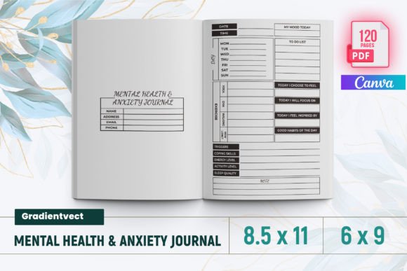 Download (KDP) Mental Health &amp; Anxiety Journal - Anxiety journal Collection