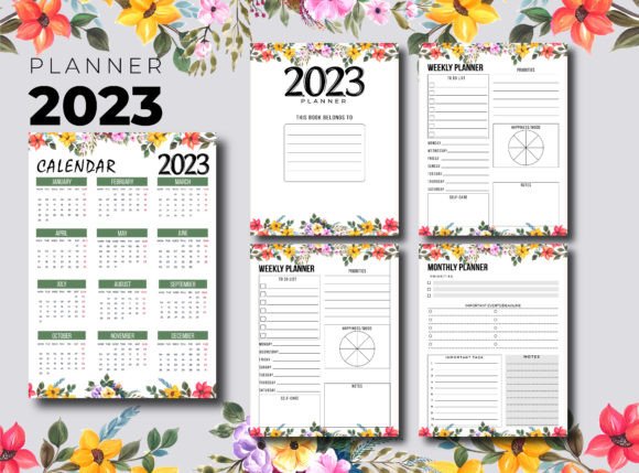 Download Floral 2023 Planner KDP Interior - Premium Bundle