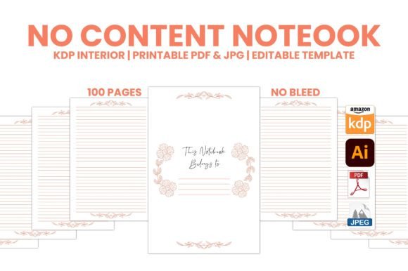 Download NO CONTENT LINED NOTEOOK KDP INTERIOR - Lined Collection