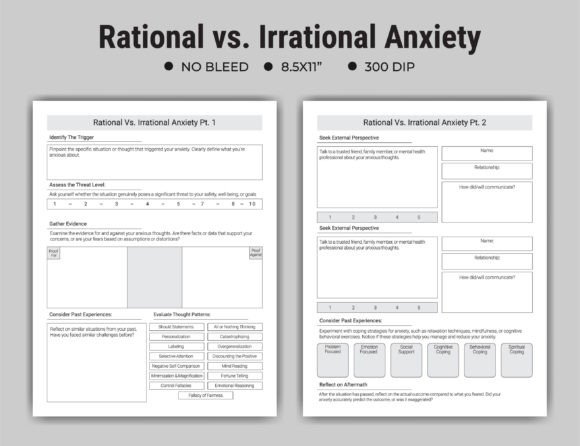 Download Rational Vs. Irrational Anxiety Journal - Premium Resources